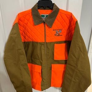Men’s large blaze orange hunting jacket. Vintage Gamewinner. Quail Unlimited